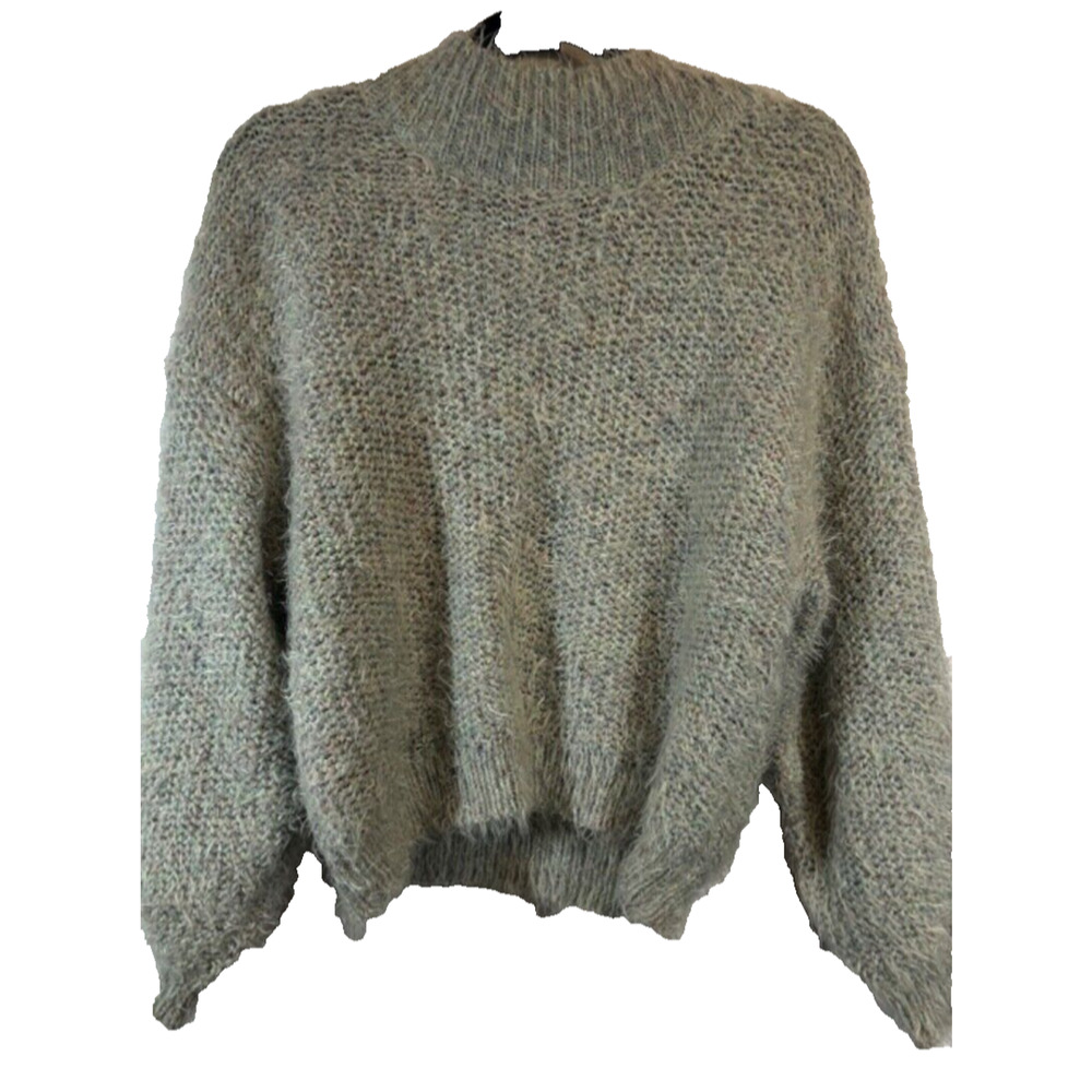 Joie Gray Alpaca Blend Mockneck Sweater Size XS Oversized Fuzzy Soft A50
